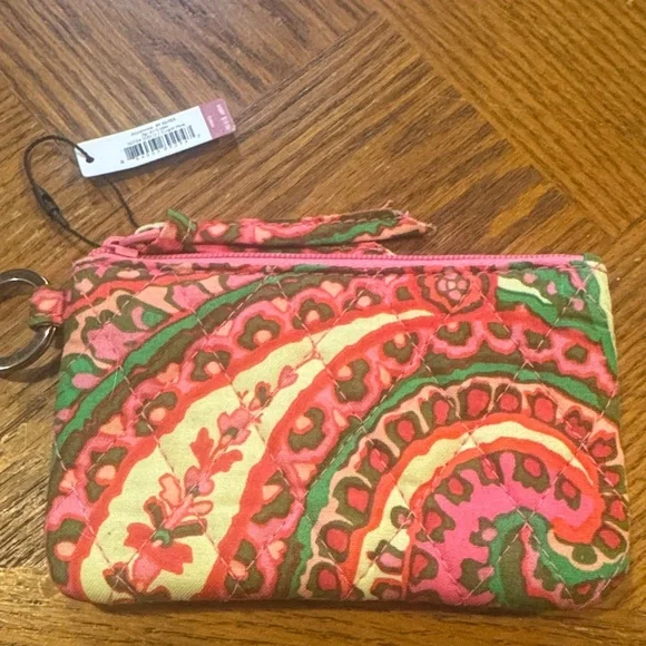 Vera Bradley Pink and Green Floral ID Wallet - Picture 3 of 4